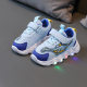 Popular boys and girls dinosaur sneaker LED light spring and autumn new mesh breathable elastic slip-on children's shoes