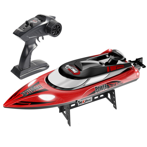 Hongxunjie HJ810B remote control boat 35KM/H with light 250 meters distance upgraded lithium battery high-speed speedboat