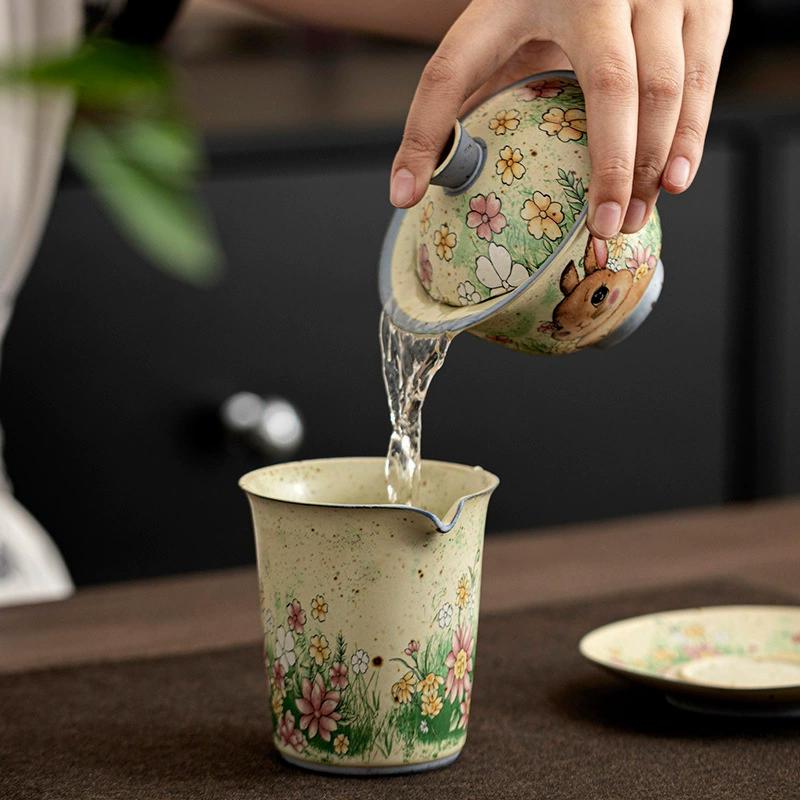 Antique rabbit, ceramic tea cup, tea set