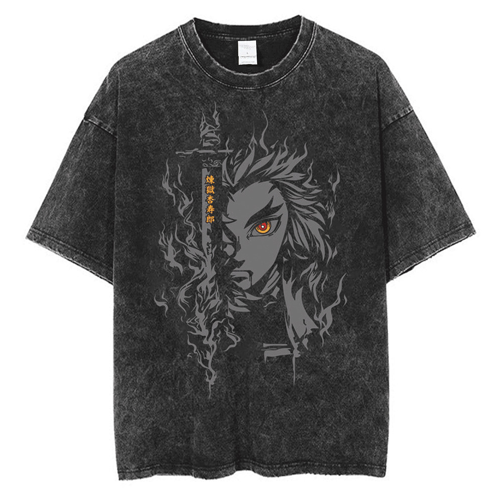 Black cotton men's retro T-shirt