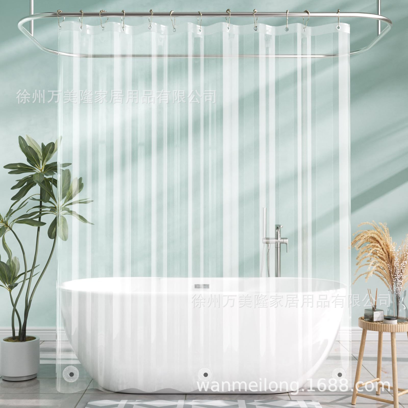 PEVA nueva cortina de ducha magnética transparente 3D impermeable y a prueba de moho cortina de puerta de partición de baño sin perforación
