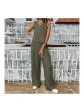 C 10345 Patchwork Vest Pants Set ƴ��������װ �羳ŷ��