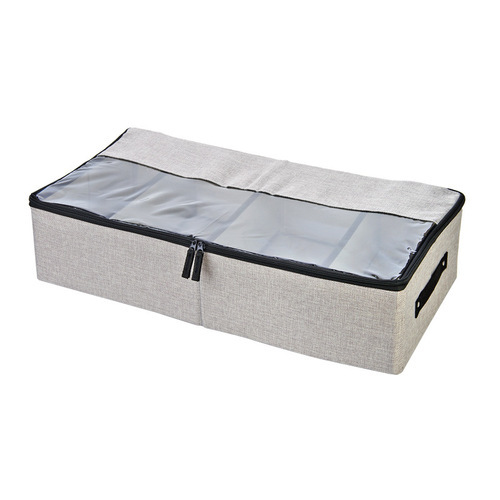 Shoe Storage Box Fabric Anti-dust Anti-moisture Transparent Folding Shoe Box Home Space-saving Shoe Rack Bed Under Storage Gadget