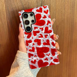 三星手机壳ins风波纹爱心适用S25Ultra菲林S24plus防摔S22硬壳S23