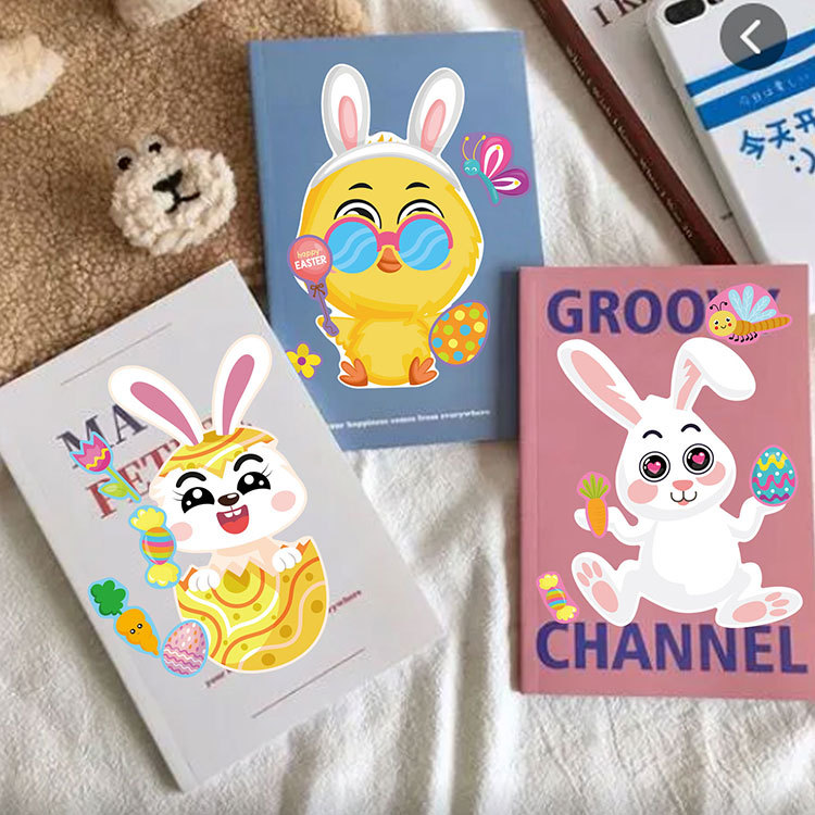 Pascua conejo huevo pollo rompecabezas de los niños divertidos pegatinas