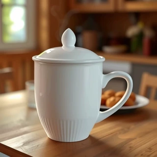 酒店宾馆会议杯客房陶瓷纯白色茶杯带盖杯办公室介杯喝水杯子