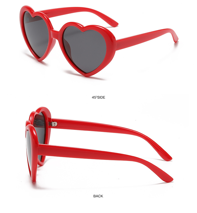50g Weight Full Frame Glasses Structure Sunglasses Classification Ac, UV400 Protection Lens Material Special-Shaped Mirror Glasses Style Casual, Travel Occasion Heart Shape Pattern Children Unisex Gender Cute, Sweet Style Grey, White Color Cute Sweet Heart Shape Ac UV400 Protection Special-Shaped Mirror Full Frame Kids Sunglasses 12