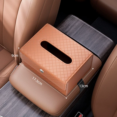 Car tissue box/set car tissue box, tissue holder, suitable - standard-3124-lambskin-pattern-folding-tissue-box-brown