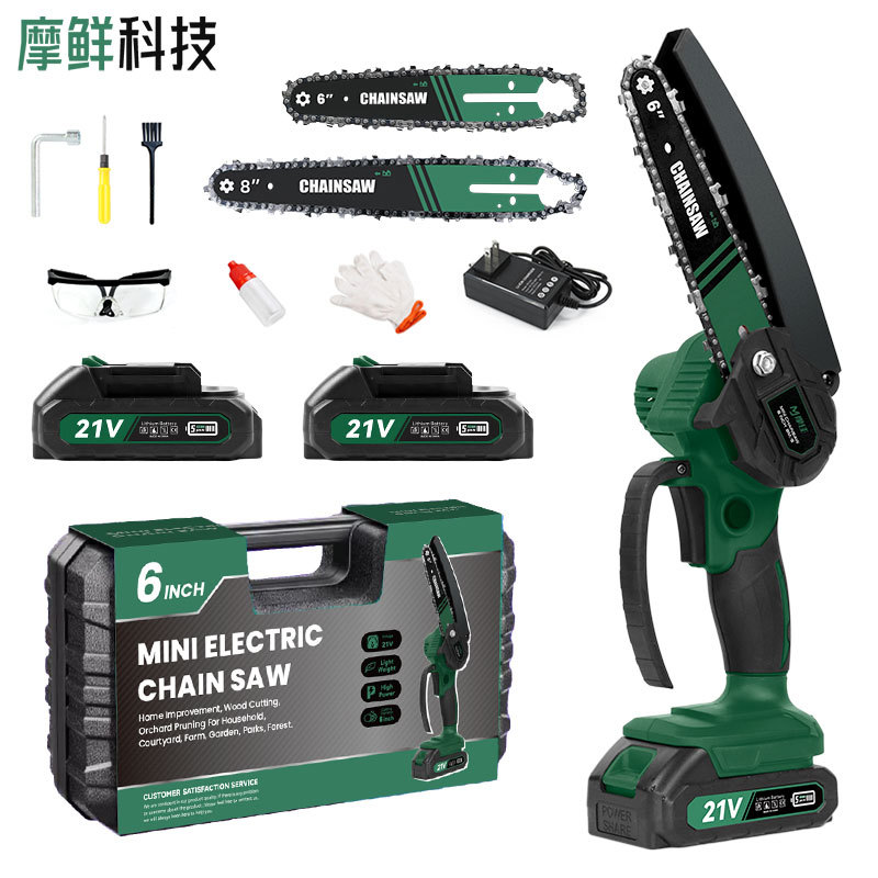 电锯6寸充电式锂电木工锯家用园林工具电动手电锯伐木修枝锯跨境