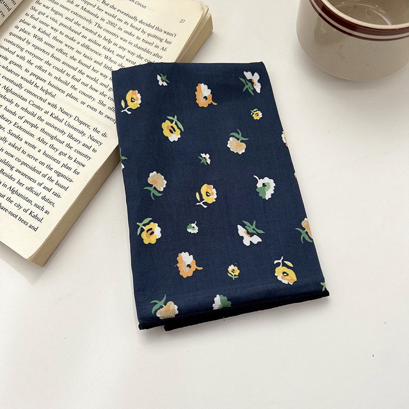 Verano y otoño japonés, flores de algodón, bufandas cuadradas, bufandas retrógradas para mujeres, bufandas de seda delgadas y frescas