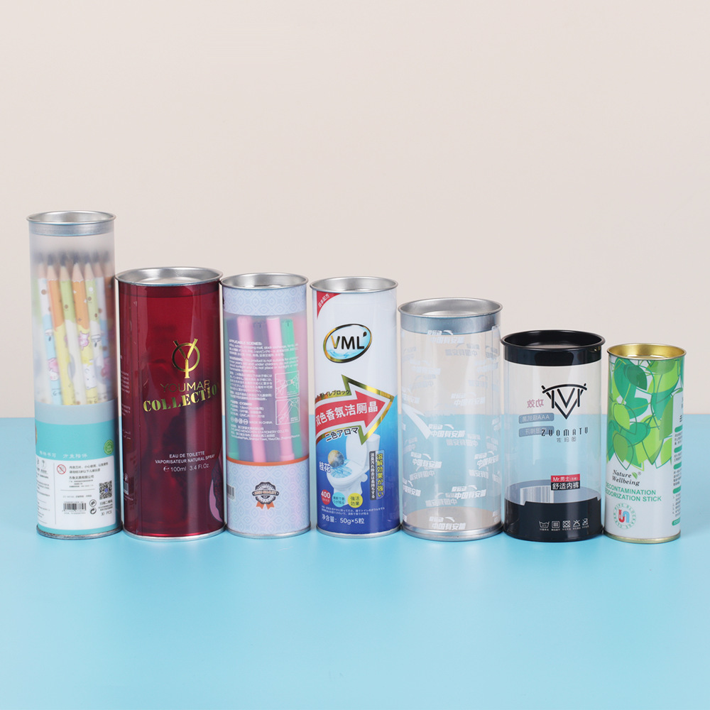 Caja cilíndrica de hojalata personalizada