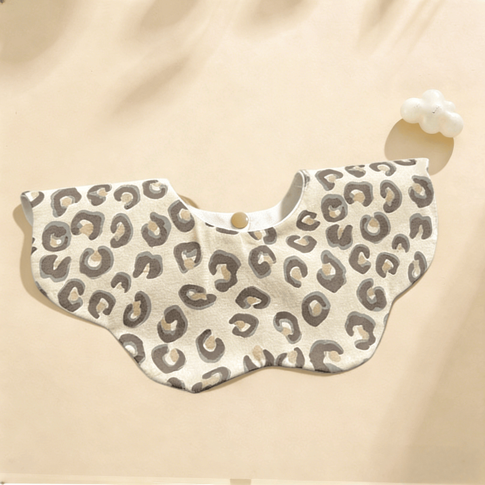 Knitted waterproof bib-leopard print