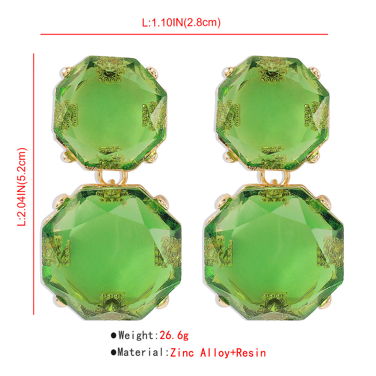 1 Pair Fashion Geometric Alloy Plating Resin Women's Drop Earrings display picture 7