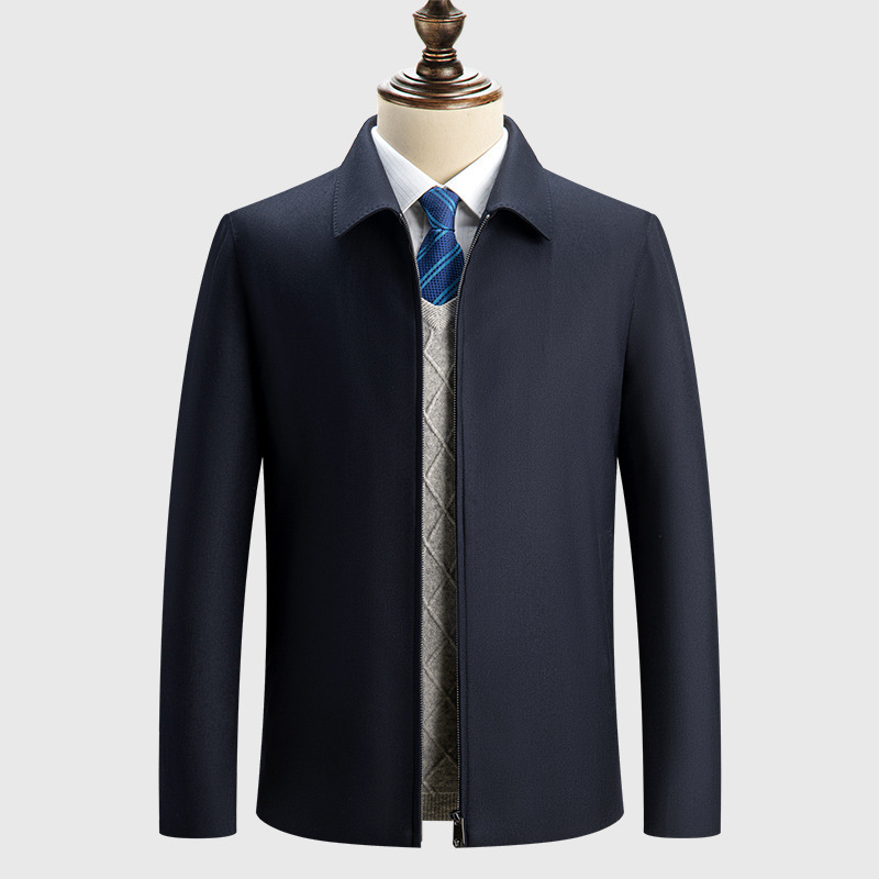 Removable Mink Fur Lining, Winter Thick Fine-Spun Pure Cashmere Jacket, Warm and Luxurious Men's Fur Executive Coat