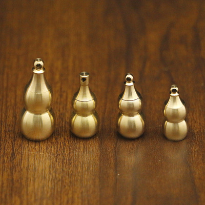 黄铜迷你空心葫芦钥匙扣上开口铜葫芦可装朱砂挂件钥匙配件饰品|ms