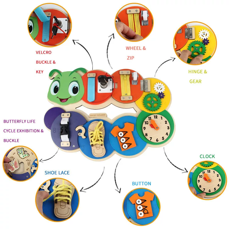 Wooden toy Montessori, (Cross-border trading), caterpillar, early education
