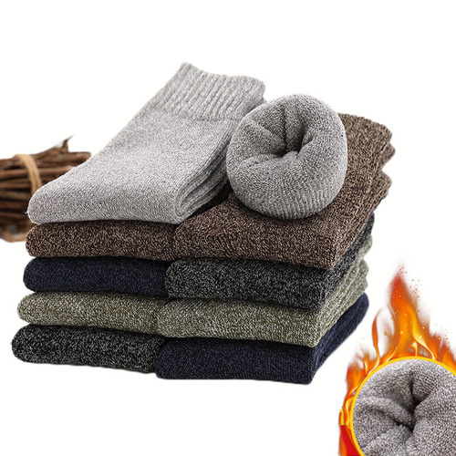 Socks for men in winter plus velvet and thickened warm terry socks for men mid-calf socks floor socks and threaded towel socks wholesale