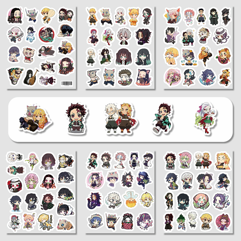 103 stickers Q version of ghost killing graffiti stickers day diffuse mixed peripheral ghost killing blade luggage notebook hand account stickers