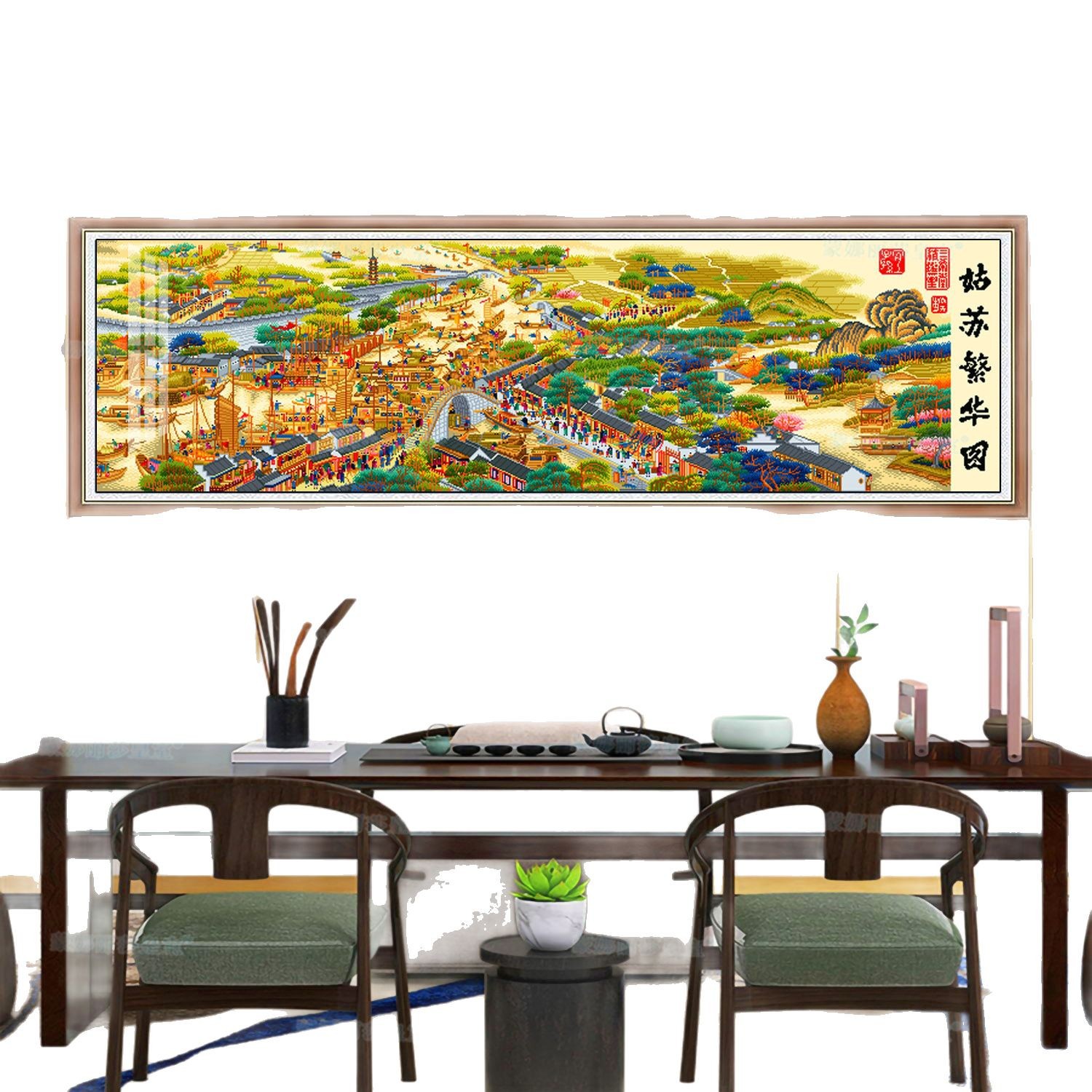 Monalisa Royal Cruz puntada Gu su Fanhua figura tela de seda antigua estilo chino bordado hecho a mano pintura decorativa hilo algodón image 5