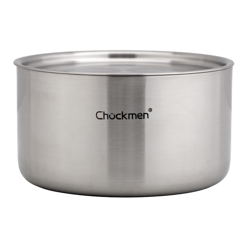 18 / 10 acero inoxidable con cubierta de cuenco de huevo al vapor, condimento de fondo plano, cuenco grueso para niños, cuenco al vapor de sopa al vapor