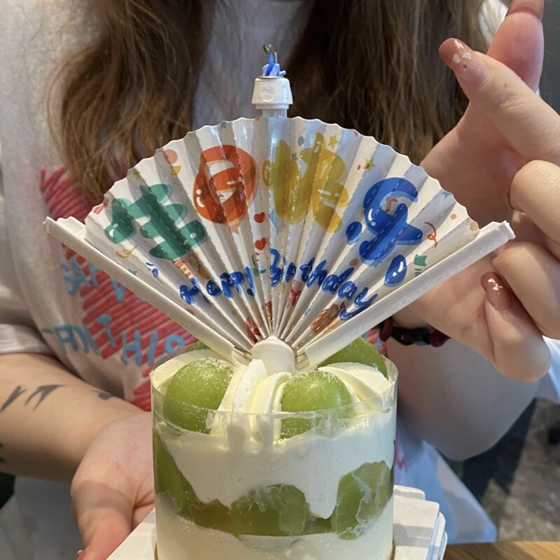 Birthday Candle Fan Decoration Surprise Greetings Fan Fan Unfold Internet Celebration Creative Party Automatic Baking Birthday Candle Fan Decoration Surprise Greetings Fan Fan Unfold Internet Celebration Creative Party Automatic Baking