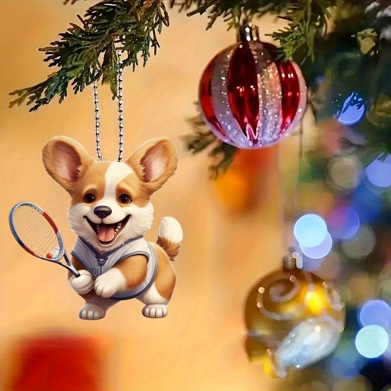 Creativo y lindo en línea corgi perros colgantes acrílicos planos transfronterizos automóviles espejos retrovisores decorativos colgantes