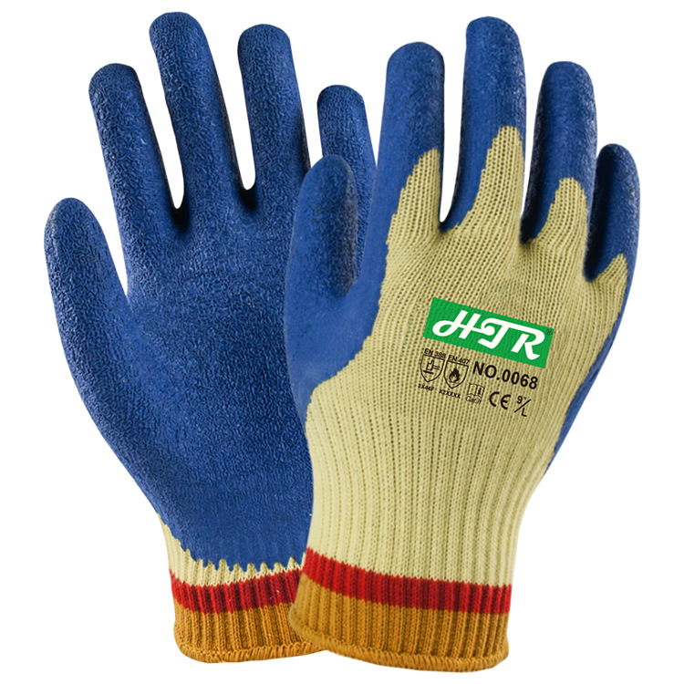 海太尔0068防割浸胶手套 耐磨防撕裂劳保手套 防穿刺汽修机械手套