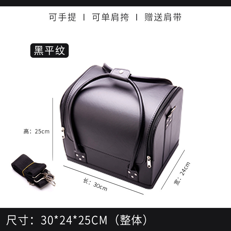 Simple color a juego portátil estilo coreano bolsa de cosméticos bolsa de almacenamiento multi-capa de maquillaje grande artista maquillaje manicura bolsa de tatuaje bolsa