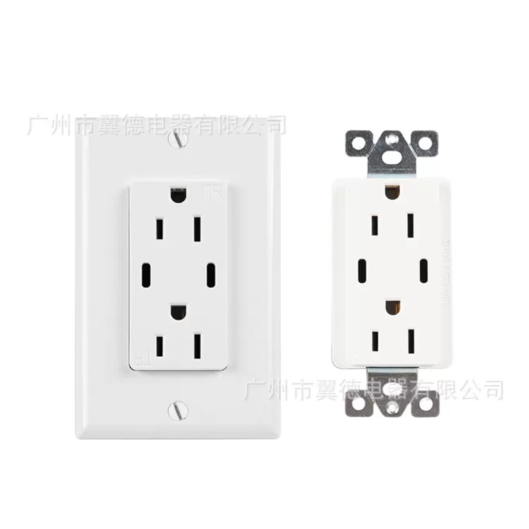 双USB美规GFCI漏电保护插座 美规带TYPE C充电插座 GFCI充电器