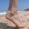 Fashionable summer ankle bracelet heart-shaped with letters, beach pendant, European style, wholesale