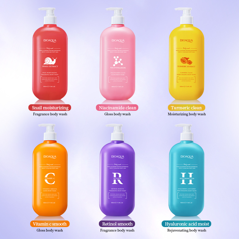 全英文BIOAOUA视黄醇柔滑香氛沐浴露 清洁身体沐浴露跨境外贸批发