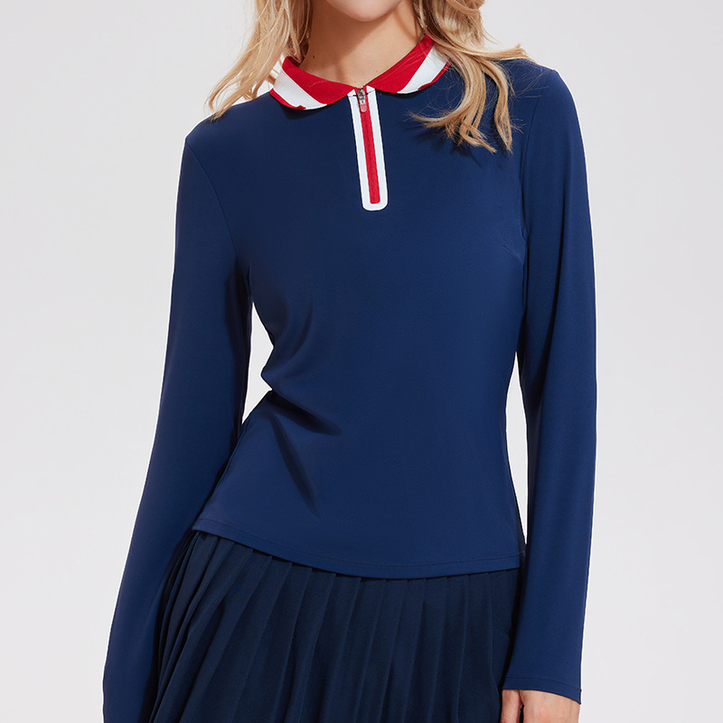 Caijue transfronterizo con solapa set de ropa de yoga de mangas largas para mujeres golf al aire libre delgado set de ropa de yoga deportiva