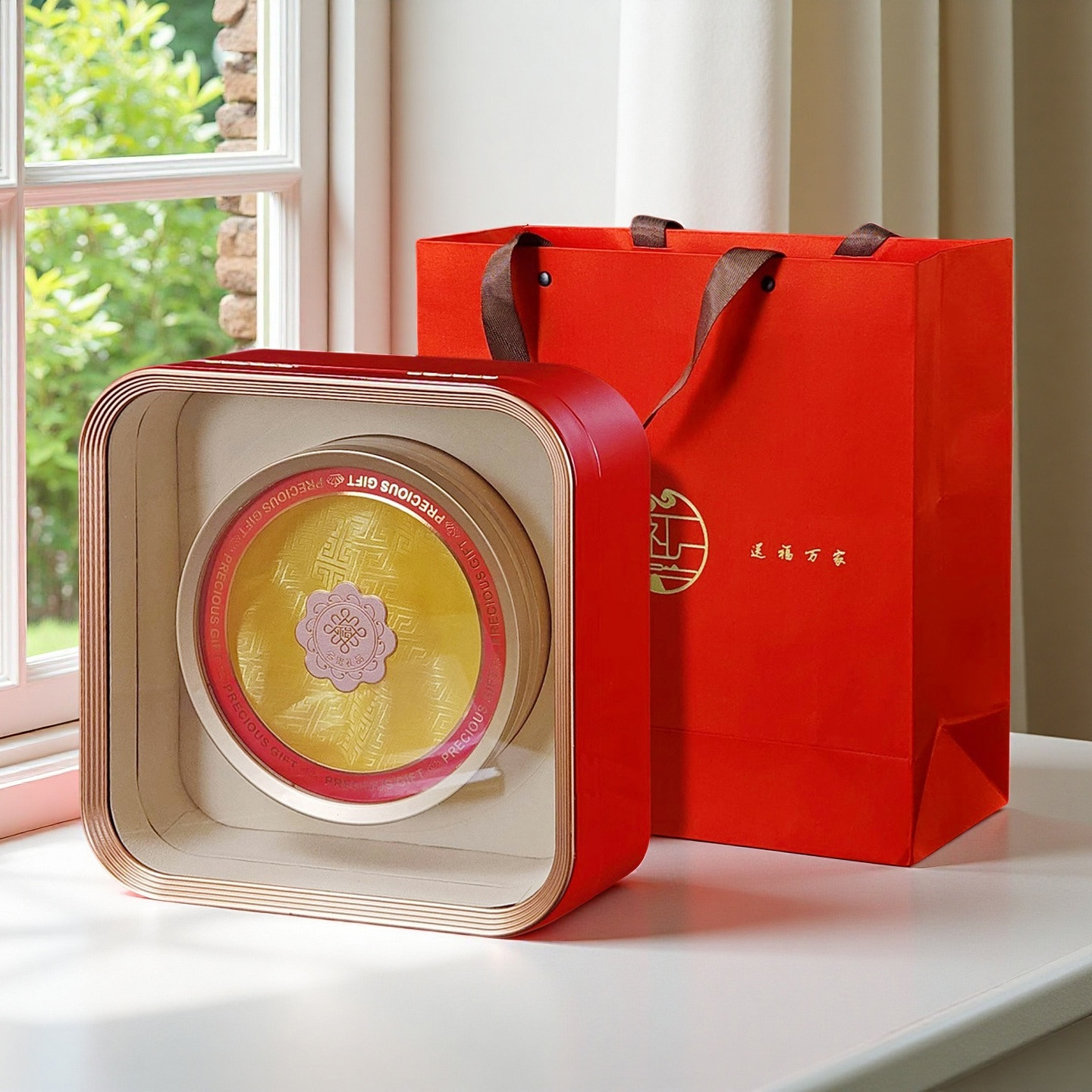 滋补品高档亚克力礼盒空盒干货西洋参片中药材100g开窗燕窝包装盒