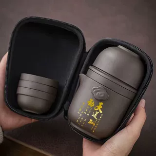 紫砂旅行茶具家用一壶三杯户外便携式茶水分离旅游快客杯功夫茶