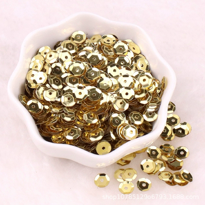 6mm серебристый с ажурной подошвой sequins, ярко светящийся лазерный круглый вогнутый планшет DIY пошив одежды вспомогательные материалы аксессуары