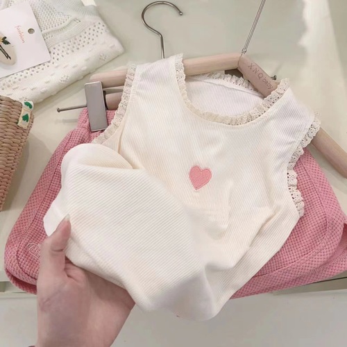 Pure cotton girls vest suit summer  new style children's Korean version of children's shorts casual two-piece set