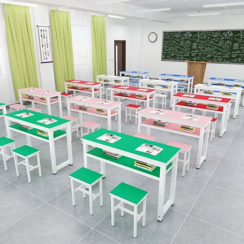 Desks for Primary and Secondary School Students, Colorful Desks and Chairs for Kindergarten Training Institutions, Small Dining Tables for Afternoon Classes, Fast Food Restaurant Tables and Chairs