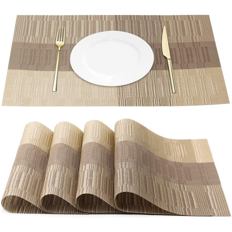 Amazon japonés placemat PVC estera de aislamiento fácil de limpiar estera de mesa de arroz Hotel suministros placa estera occidental mantel impermeable