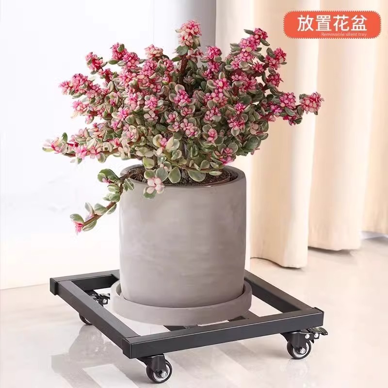 Bandeja de maceta rectangular con rueda pecera refrigerador muebles pesados carga base móvil soporte de flores bandeja de rueda universal
