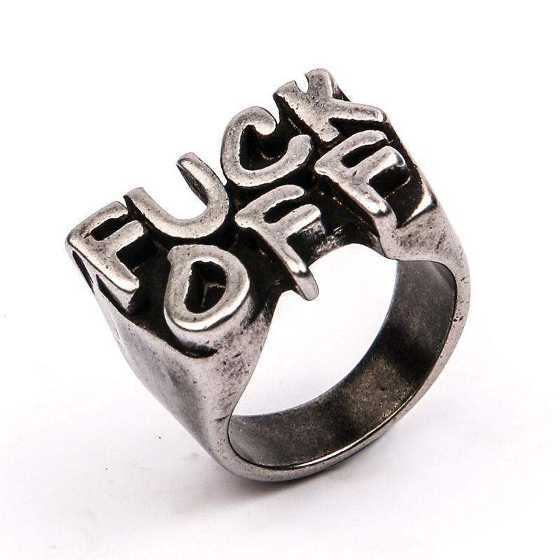 19g Weight Rings Classification 1 Piece Quantity Street Occasion Titanium Steel Material Letter Pattern Men's Gender Polishing Design Hip-Hop Style Hip-Hop Letter Titanium Steel Polishing Men's Rings 7