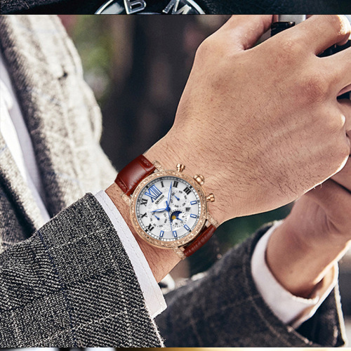 KINYUED hollow tourbillon fully automatic mechanical watch big-name style men's watch live mechanical watch for men