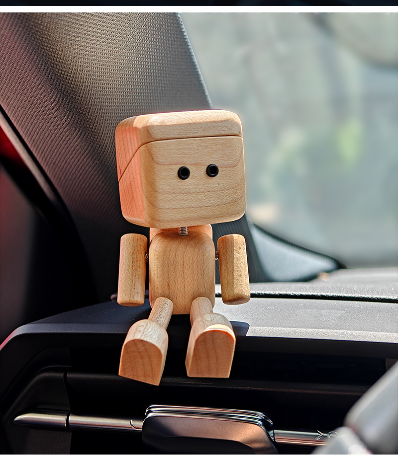 Shaking Leg Wooden Man Car Air Outlet Aromatherapy Car Fragrance Long-Lasting Light Fragrance Car Ornaments Shaking Leg Ornaments
