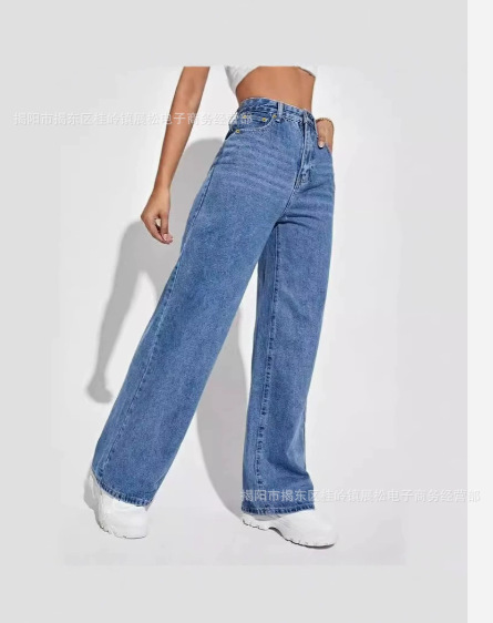 Amazon AliExpress ストレートパンツ ルーズウォッシュジーンズ レディース レトロ ファッション カジュアル 万能パンツ クロスボーダー|undefined