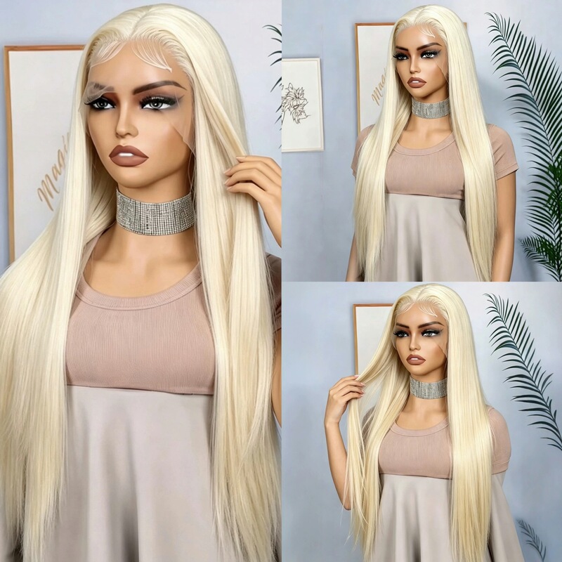 New cross-border European and American women's lace front long straight hair wig, everyday natural synthetic fiber full head wig, manufacturer