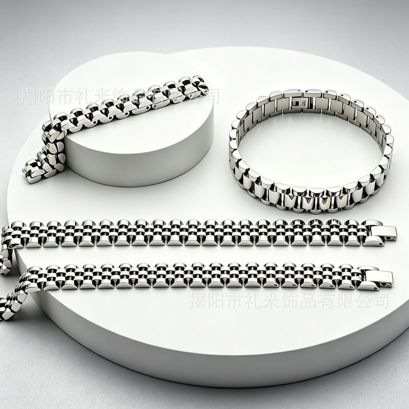 Popular Cross-Border Export Item: Men's Stainless Steel Bracelet, Men's Watch Chain, Customizable with DIY Engraving, Direct Sales from the Manufacturer Popular Cross-Border Export Item: Men's Stainless Steel Bracelet, Men's Watch Chain, Customizable with DIY Engraving, Direct Sales from the Manufacturer