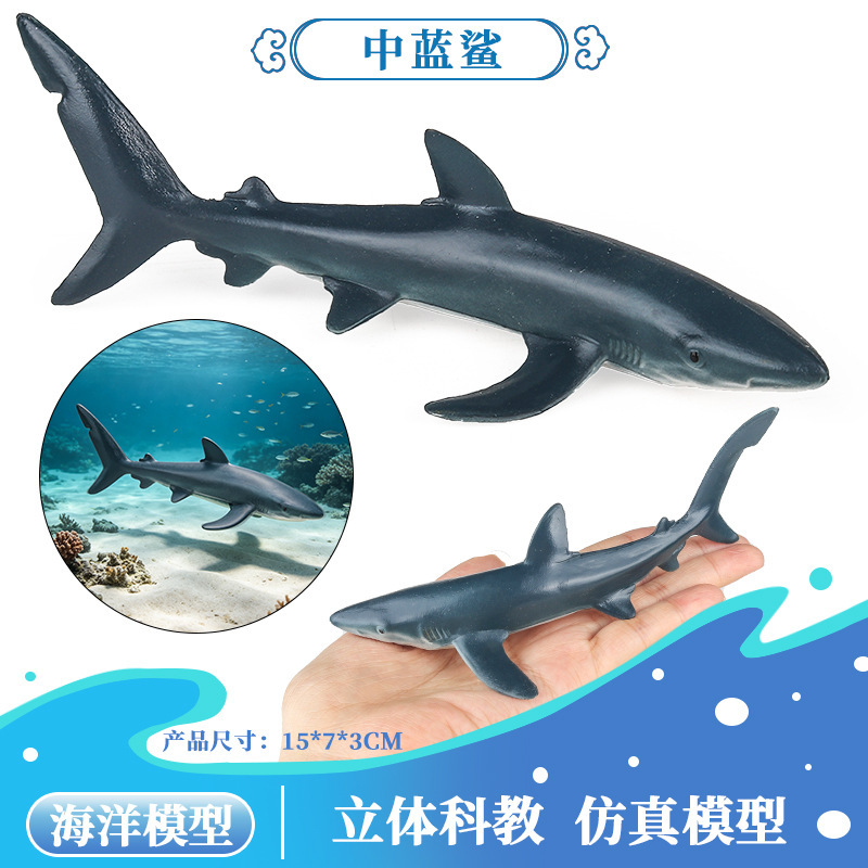 Cross-Border Realistic Marine Animal Models: Blue Shark, Megalodon, Gray Whale Shark, Great White Shark, Hammerhead Shark Toys