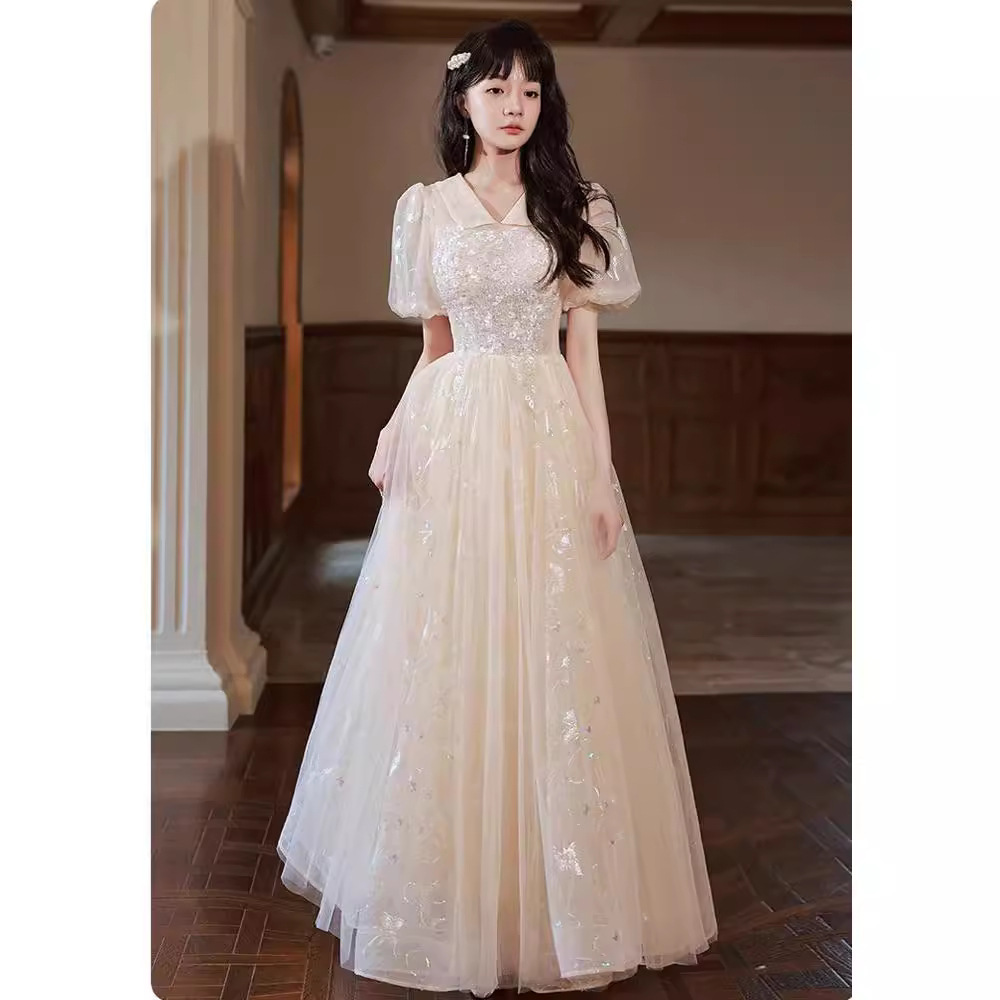 Evening dress dress high-grade student graduation adult ceremony host high-end art exam vocal music dress light luxury niche