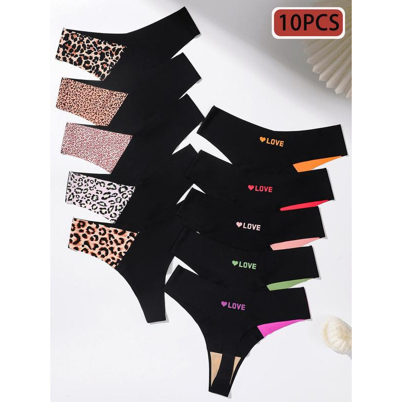 2025 New Cross-Border Dropshipping Women's Color-Block Printed Pantyhose, Soft, Comfortable, Breathable Thong