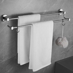 Bathroom Towel Rack Full Copper Towel Hook Rod Bath Towel Rack Double Rod Wall Mounted Shower Room Hook Stand