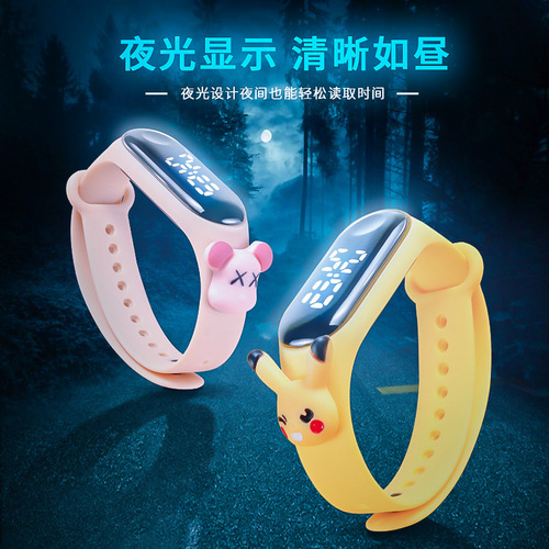 Factory direct sales children's waterproof LED cartoon watch doll electronic watch student trendy silicone electronic bracelet watch
